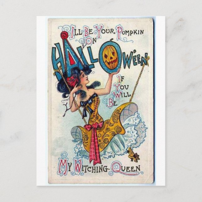 Vintage Halloween Greeting Cards Classic Posters (Front)