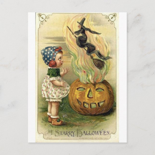 Vintage Halloween Greeting Cards Classic Posters (Front)