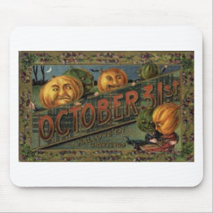Vintage Halloween Greeting Cards Classic Posters Mouse Mat