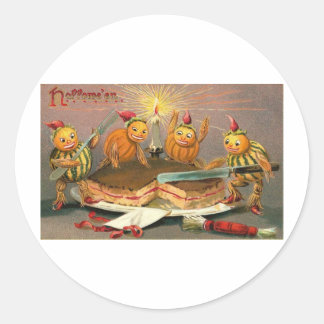 Vintage Halloween Greeting Cards Classic Posters Round Sticker