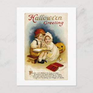 Vintage Halloween Greeting Postcard
