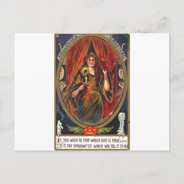 Vintage Halloween Greeting Postcard (Front)