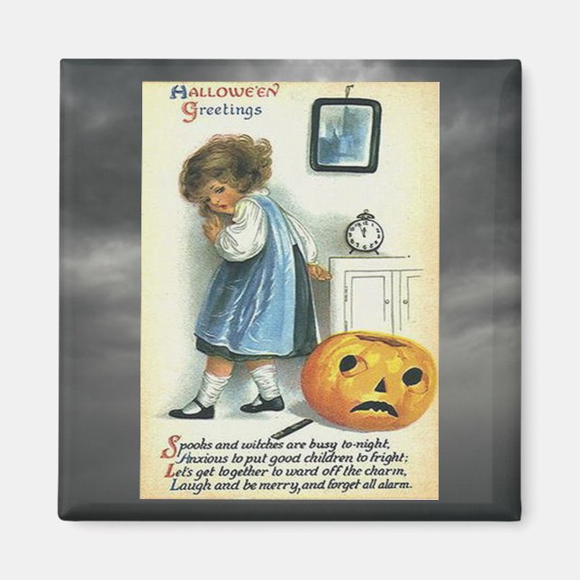 Vintage Halloween Greetings Magnet (Front)