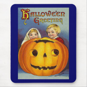 Vintage Halloween Greetings Mouse Mat