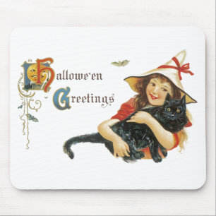Vintage Halloween Greetings Mouse Mat