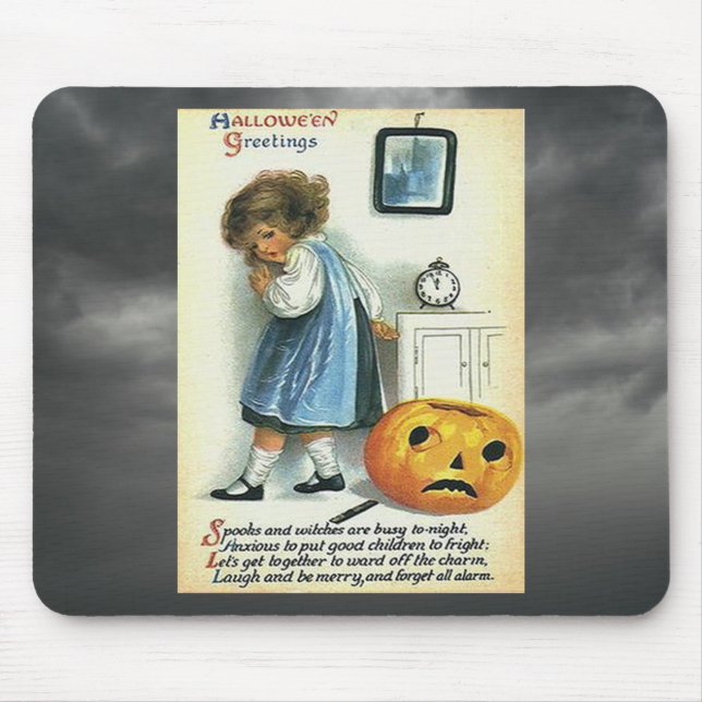 Vintage Halloween Greetings Mouse Mat (Front)