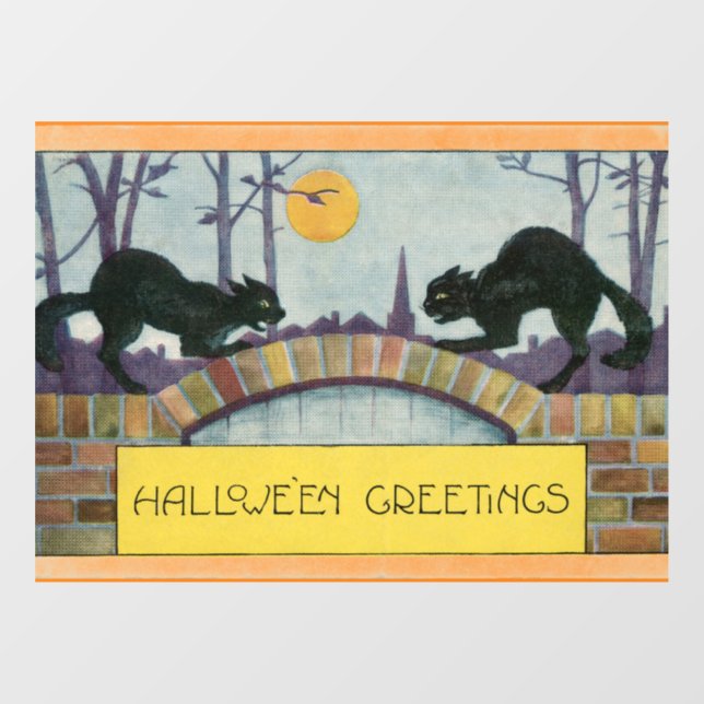 Vintage Halloween Greetings Window Cling (Sheet)