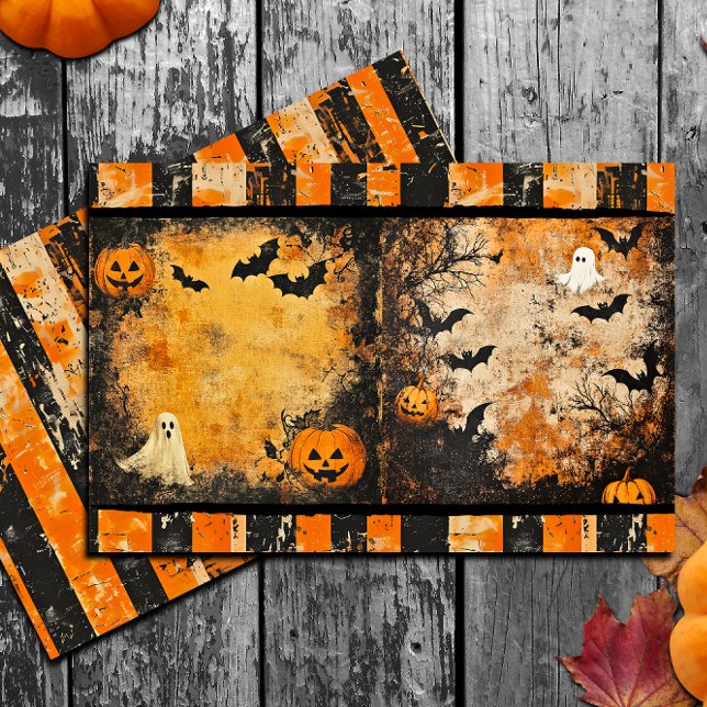 Vintage Halloween Grunge Striped Journal Sheet (Creator Uploaded)