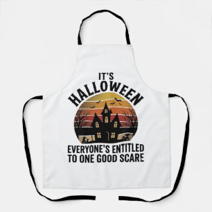 Vintage Halloween Haunted House Good Scare Shirt_1 Apron