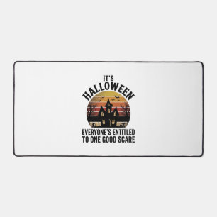 Vintage Halloween Haunted House Good Scare Shirt_1 Desk Mat