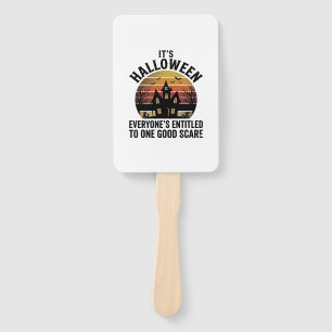 Vintage Halloween Haunted House Good Scare Shirt_1 Hand Fan