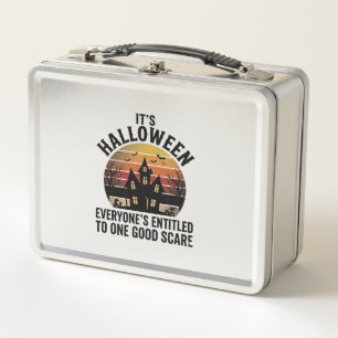 Vintage Halloween Haunted House Good Scare Shirt_1 Metal Lunch Box