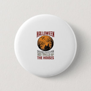 Vintage Halloween Haunted House Moon Shirt Design_ 6 Cm Round Badge