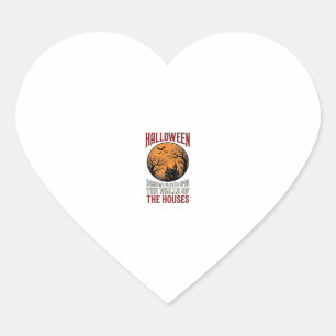 Vintage Halloween Haunted House Moon Shirt Design_ Heart Sticker
