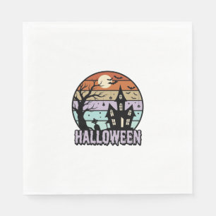 Vintage Halloween Haunted House Shirt Design_1 Napkin