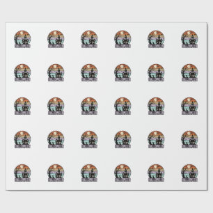 Vintage Halloween Haunted House Shirt Design_1 Wrapping Paper