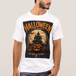 Vintage Halloween Haunted House Spooky Night Trick T-Shirt