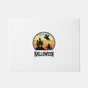 Vintage Halloween Haunted House Sunset Shirt Desig Doormat