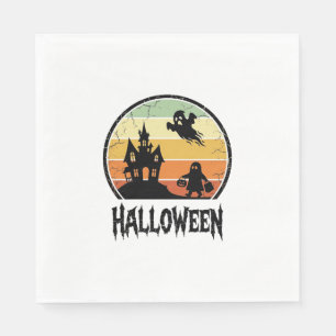 Vintage Halloween Haunted House Sunset Shirt Desig Napkin