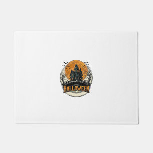Vintage Halloween Haunted House Vector Design_1 Doormat