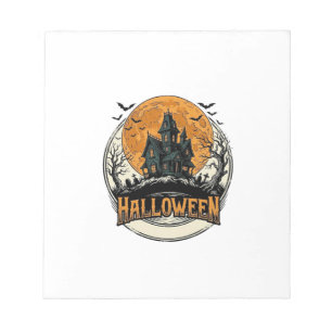 Vintage Halloween Haunted House Vector Design_1 Notepad