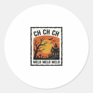 Vintage Halloween Haunted Tree Silhouette Shirt De Classic Round Sticker
