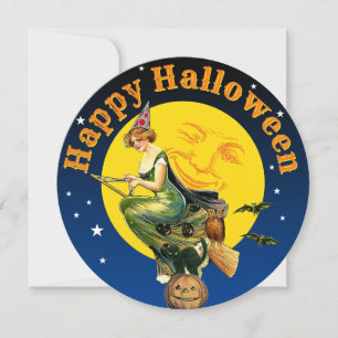 Vintage Halloween Holiday Greeting Card Template