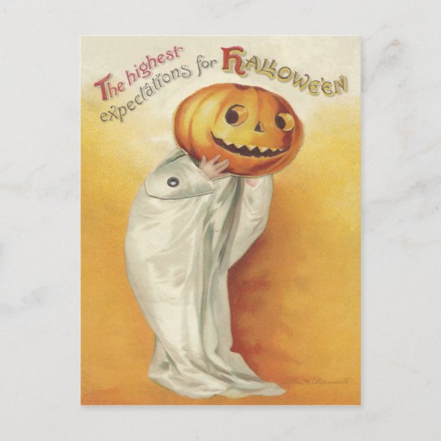 Vintage Halloween Holiday Postcard (Front)