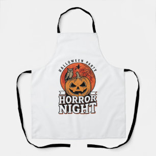 Vintage Halloween Horror Night Pumpkin Shirt Desig Apron