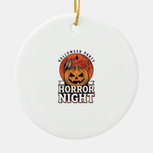 Vintage Halloween Horror Night Pumpkin Shirt Desig Ceramic Tree Decoration