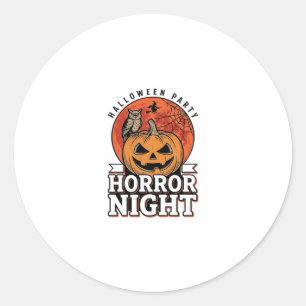 Vintage Halloween Horror Night Pumpkin Shirt Desig Classic Round Sticker