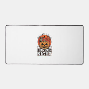 Vintage Halloween Horror Night Pumpkin Shirt Desig Desk Mat