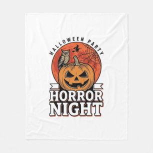 Vintage Halloween Horror Night Pumpkin Shirt Desig Fleece Blanket
