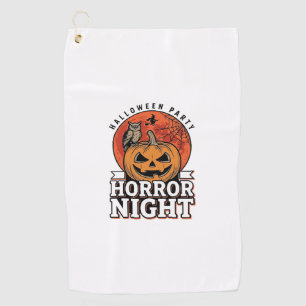Vintage Halloween Horror Night Pumpkin Shirt Desig Golf Towel