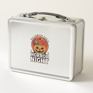 Vintage Halloween Horror Night Pumpkin Shirt Desig Metal Lunch Box