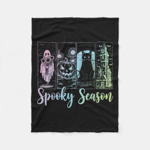 Vintage Halloween Horror Soky Season Fleece Blanket