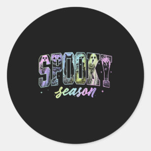 Vintage Halloween Horror Soky Season Ghost Mens Wo Classic Round Sticker