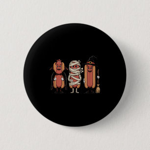 Vintage Halloween Hotdog Vampire Witch Mummy  6 Cm Round Badge