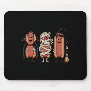 Vintage Halloween Hotdog Vampire Witch Mummy Mouse Mat