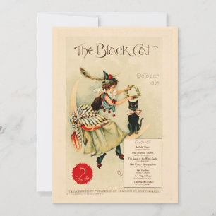 Vintage Halloween illustration funny Holiday Card