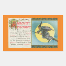 VINTAGE HALLOWEEN ILLUSTRATION RECTANGLE STICKER