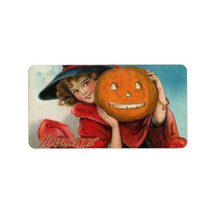 Vintage Halloween Image on a shipping label