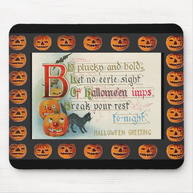 Vintage Halloween Imps Mouse Mat (Front)