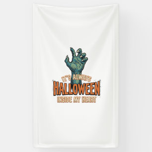 Vintage Halloween Inside My Heart Monster Hand Des Banner