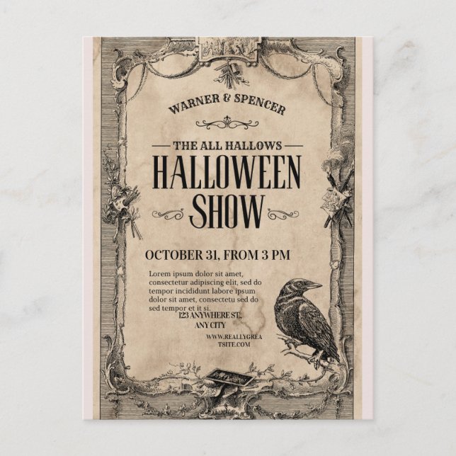 Vintage Halloween Invitation (Front)