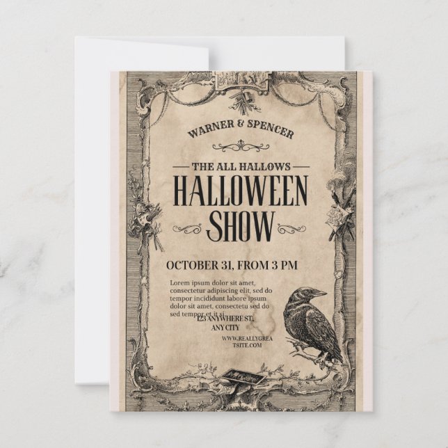 Vintage Halloween Invitation (Front)
