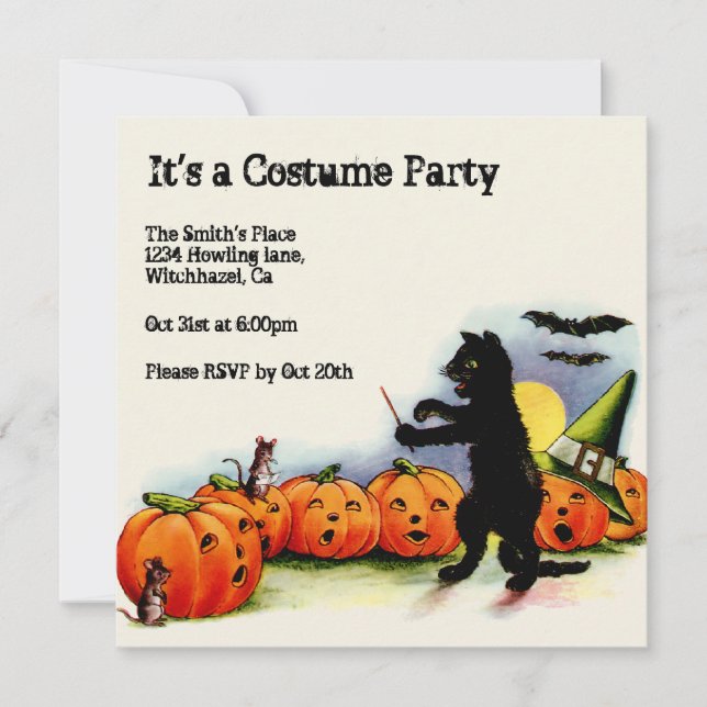 Vintage Halloween Invitation (Front)