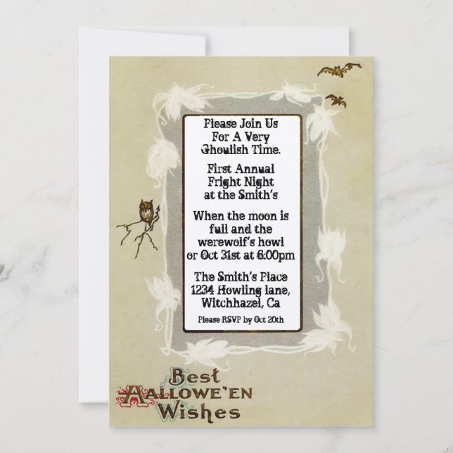 Vintage Halloween Invitation (Front)