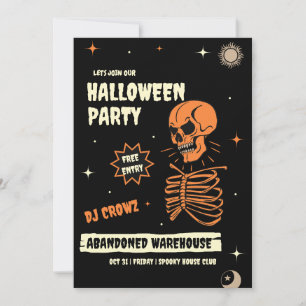 Vintage Halloween Invitation, Halloween Night Invitation