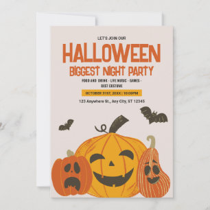 Vintage Halloween Invitation, Halloween Night  Invitation